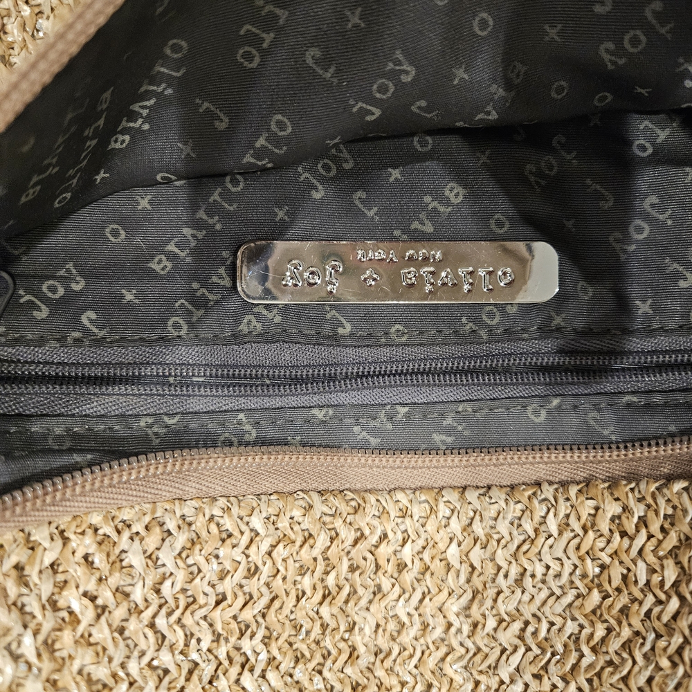Olivia + Joy Tan and Brown Woven Crossbody Bag With Buckle And Ring Accents - Picture 8 of 9